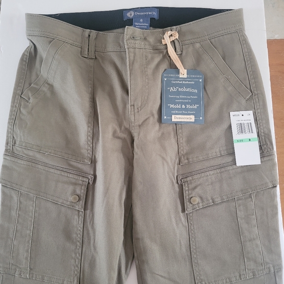 Democracy Green Cargo Pants "ABsolution" Mold And Hold NWT - Picture 1 of 7